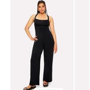 FABLETICS Cloud Jersey Wide Leg Jumpsuit - Black - Size 1x short